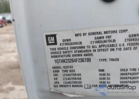 2004 GMC Sierra 2500Hd Slt z USA, uszkodzony, nr VIN 1GTHK23264F236709